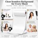 Yizhily Seamless Backdrop Paper Roll,53" x32.8', Heavyweight Matte Ivorine Photo Background for Small Studio Headshots, Tabletop Product & Food Photography