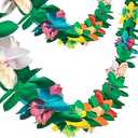 FUTUREPLUSX 2 Pack Tropical Garland Party Decorations, 20ft Multicolored Tissue Paper Hibiscus Flower Summer Banner for Birthday Beach Theme Luau Hawaiian Party Supplies Jungle Decor