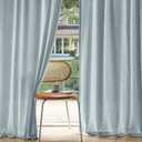 MIULEE Non-See-Through Privacy Linen Curtains 2 Panels, Light Filtering Window Curtains Farnhouse Textured Back Tab Semi Sheer Drapes for Bedroom Living Room, 52 x 63 Inches Long, Stone Blue