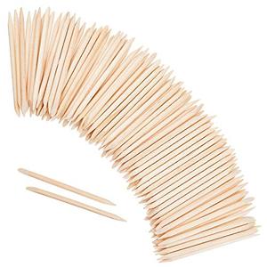 Maitys 400 Pcs Orange Wood Sticks for Nails 4.53 Inch Double Sided Wooden Cuticle Pusher Sticks Disposable Orangewood Nail Stick Manicure Pedicure Tool Wax Stick for Waxing for Home and Salon