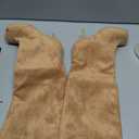 vivianly Knee High Boots for Women Pointed Toe Fold Over Black Boots Kitten Heel Comfortable for Dress & Daily Wear Size 7.5