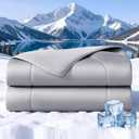 jiaao Cooling Comforter Queen Size CoolStice Tech Q-Max>0.45 Cooling Blanket for Hot Sleepers & Night Sweats, Cool in 30 Seconds, 4X Breathable, Ultra-Soft All-Season Bedding, 90"x90", Grey