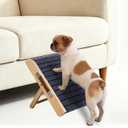 In hand Mini Foldable Pet Ramp, Joint Stress Relieving Dog Ramp for Couches & Beds, Non-Slip Low-Angle Ramp for Small Dogs, Portable Assist Stairs with Carrying Handle