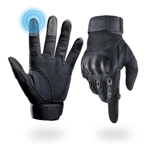 Tactical Gloves for Men, Shooting & Motorcycle Gloves with Hard Shell Knuckle Protection & Leather Palm for Airsoft Motorcycle Cycling Paintball Sports Climbing Training Hunting