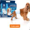 American Kennel Club Male Dog Wrap, Disposable Diapers with Wetness Indicator, SM, 50 Count