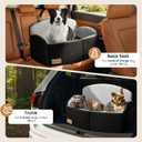 Dog Car Seat for Medium/Large Dogs, Memory Foam Dog Booster Seat with Thick Cushion up to 55 lbs or 2 Small Dogs, Travel Pet Car Seat with Detachable Washable Cover, 2 Safety Leashes (Black/Grey)