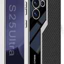 Lunivop for Samsung Galaxy s25 Ultra Case TPU Frame &Back PU Leather Cover Slim Silicone Funda para S 25 Ultra 6.9 '' 5G 2025 Shockproof Best S25Ultra Phone Cases Carbon Fiber