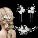 3PCS White Crystal Hair Comb
