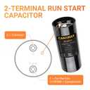 161-193 uf 161/193 MFD  5% 50/60 Hz 220-250 VAC Volts Round Start Capacitor - Compatible with Single Phase Motor Capacitors Condenser Straight Cool or Heat Pump Air Conditioner