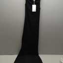 REORIA Women's Summer Sexy One Shoulder Formal Long Dress Wedding Guest Elegant Sleeveless Ribbed Bodycon Maxi Dresses (Medium, Black)