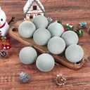 12 Pcs Velvet Christmas Balls Bulk Shatterproof Plastic Christmas Tree Decorations for Decorative Hanging Baubles (12, Haze Blue, 3.15Inch)