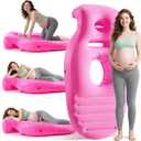 Inflatable Pregnancy Pillow, Full Body Pregnancy Mattress with Hole for Belly Chest/Head, Pregnancy Pillows for Prone Sleeping, Relieves Back Pain-Portable for Massage, Home, Travel-Pink
