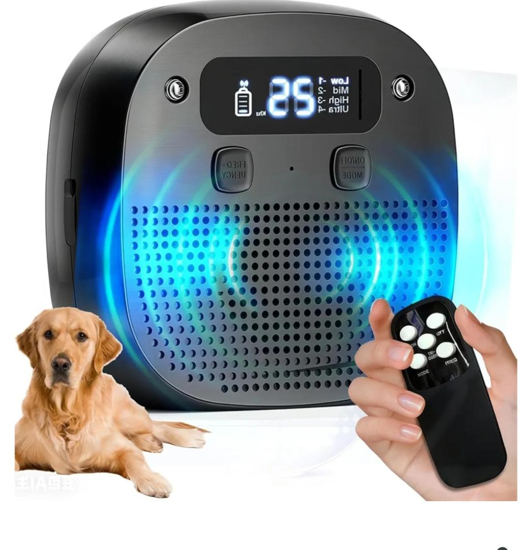 Dog Barking Control Devices, Anti Barking Device for Dogs with Remote Control, Ultrasonic & Sensor Technology, Rechargeable, Waterproof, Adjustable Modes & Frequencies, Bark Box Indoor Outdoor(Black)