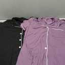 Breathffy 2 Pack Nightgowns for Women Button Down Sleepshirt Short Sleeve Sleepwear Soft Nightshirts V Neck Pajama Dress, Size: L