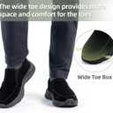 OrthoComfoot Men's Orthopedic Leather Dress Walking Shoes: Casual Arch Support Slip-On Loafers for Plantar Fasciitis, Comfortable Orthotic Shoes for Foot and Heel Pain Relief (Black)