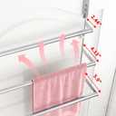 Over The Door Towel Rack,Towel Rack with Hooks for Door Hanging, Door Towel Bar, Over Door Towel Racks for Bathroom (Brush Nickel)