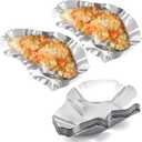 304 Stainless Steel Grillable Oyster Shells Reusable Machine washable for cooking grilling oysters shrimp scallops (12)