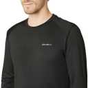 Eddie Bauer Men's Active Tee Crewneck Moisture Wicking Long Sleeve T-Shirt - Black Large (Black)