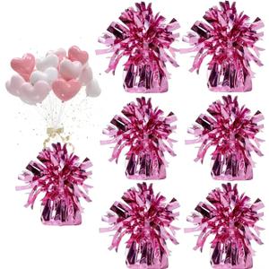 Moretreat balloon weights are perfect for parties, birthdays, weddings. Each pack includes 6PCS durable weights that easily decorate balloons and elevate any celebration.(Pink100g)