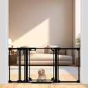 WAOWAO Clear Baby Gate for Stairs Modern Design Acrylic Auto Close Pet Gate, 57.87-66.14" Wide Safety Baby Gate for Doorways,Black Clear Dog Gates Indoor, Hallways,Kitchen