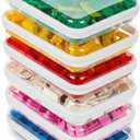 CoiiJoii M-6PCS Clear Hard Shell Zipper Case,Portable Cosmetic Bag with Zipper,Kid's Toy Storage Organizer Bins,Hard Plastic Case,Clear Bags for Organizing