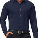 COOFANDY Mens Dress Shirt Long Sleeve Wrinkle Free Formal Shirts Business Casual Button Down Shirts, 3XL