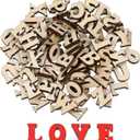 3 x VILLCASE 200pcs Mini Wooden Alphabet Letters, Unfinished Wood Slice, 0.6" A-Z Wood Pieces DIY Wooden Alphabet Spelling Educational Kit for Arts DIY Craft Home Decor