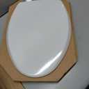 Mayfair Cassel Slow Close Toilet Seat, Easy Clean, Non Slip Premium Wood Seat, Easy Install, Made in USA, Elongated, White