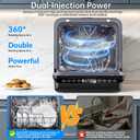 Countertop Dishwasher, Portable Dishwasher with 5L Built-in Water Tank, 5 Programs with 40 dB, 360° Dual Spray, 6 Full Accessories for Homes, Apartments and RVs
