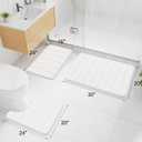 Buganda Memory Foam Bath Mat, 44" x 24", Ultra Soft and Non-Slip Bathroom Rugs, Water Absorbent and Machine Washable Bath Rug Runner for Bathroom, Shower, and Tub, White