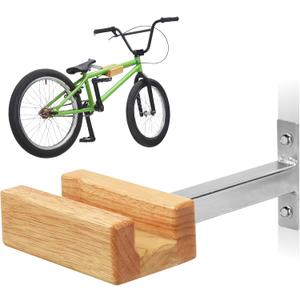 IMPRESA Aesthetic Bike Rack Wall Mount - Light Wood & Stainless Steel - Modern Vertical & Horizontal Hanging - Heavy-Duty Indoor Display