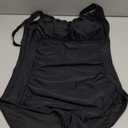 Aqua Eve One Piece Bathing Suit for Women Tummy Control Swimsuit Slimming Vintage Swimwear Black L