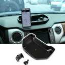LLKUANG Black ABS Car Center Console Dash Table Storage Tray Fit for Toyota Tundra 20142021 Instrument Organizer 360° Rotating Phone Holder Cradle Accessories (with Mobile Phone Holder)