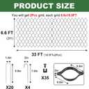 Gravel Grid 2'' Depth with Metal Stakes, 6.6x33 FT Geogrid for Gravel Driveway 2200 lbs per Sq FT Erosion Control Ground Grid Gravel Stabilizer Grid for Driveway, Parking Lot, Slope, Walkway, Patio