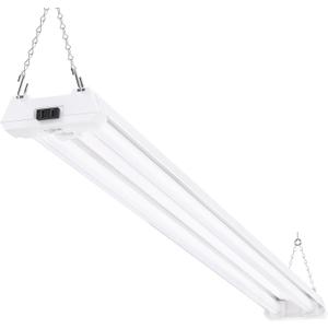 Sunco Motion Sensor 4ft LED Shop Light, Garage Lights Ceiling LED Plug-in Fixtures, 40W, 5000K Daylight, 4300 Lumens, Frosted, Motion Activated, Linkable Suspension Mount, ETL