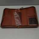 Large Bible Cover Case for Men Women, Mens Bible Covers Cases Leather Bible Cover Carrying Case for Women Men with Handle Zippered Bible Book Cover Holder Bag Case(Brown, L)