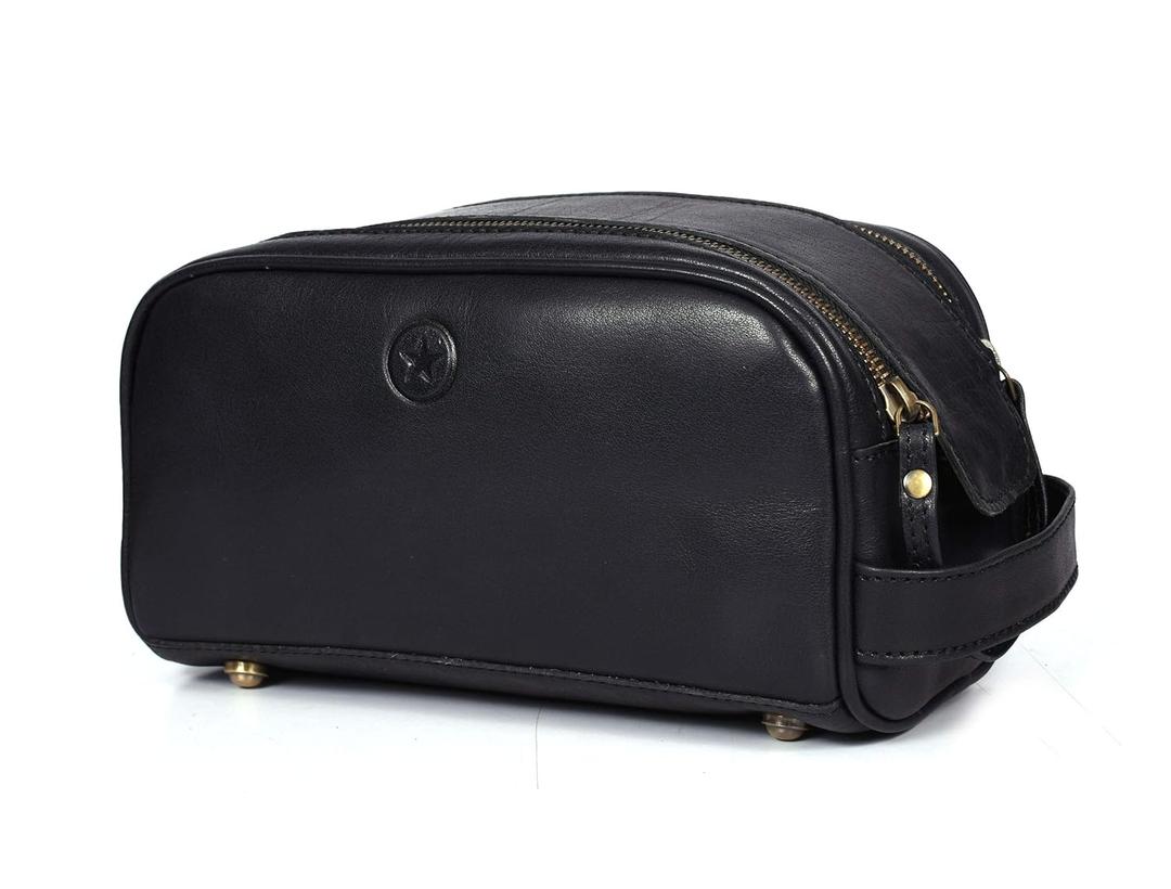 Leather Toiletry Travel Pouch Leather Waterproof Dopp Kit By Aaron Leather Goods