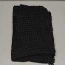 AMOAMI Upgraded Waffle Bath Mat, Super Absorbent Non Slip Bath Mats for Bathroom Floor, Machine Washable Bathroom Rugs with Tassels, Rubber Backed Bathroom Mats, Ultra Soft, 17" x 24", Black