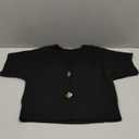 SOLY HUX Women's Short Sleeve Cardigan Sweater Spring Office Clothes Button Down V Neck Slim Fit Elegant Knit Tops Plain Black X-Small