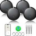 Air Tracker Tags-4 Pack Tracker Tag Work with Apple Find My (iOS 14.6 Above Only) Smart Tag Item Finders for Key, Luggage, Backpacketc. (Black, 4 Pack)