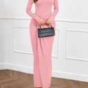 PRETTYGARDEN Women's Fall Cocktail Holiday Midi Dresses (Pink, S)