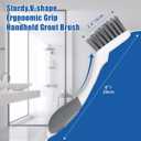 Qaestfy Grout Brush with Long Handle for Cleaning, Stiff Bristles Handheld Tile Scrub Brush, V-Shape Crevice Cleaning Brush for Floor Deep Cleaning