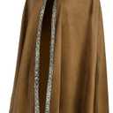 Hooded Doom Cloak Renaissance Long Cape for Cosplay for Men and Women Halloween Medieval Costume (Brown)