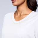 SANTINY Women's V Neck Short Sleeve Shirts Uv Protectioin Moisture Wicking Hiking Workout Athletic T Shirts for Women (White, XL)