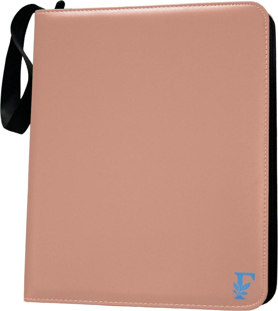 720 Cards Binder Floressia Premium Zip Trading Cards Binder, Double-Sided Pockets, PU Leather Collection Album (Dust Pink)