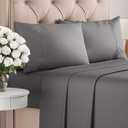 Twin XL 4 Piece Sheet Set - Cooling Sheets for Hot Sleepers - Hotel Luxury Bedding for Women, Men, Kids & Teens - Deep Pocket Bedding w/ Easy Fit - Soft and Wrinkle Free - Twin XL, French Grey Sheets