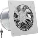 12 Inch Exhaust Fan with Plug, 1558CFM Through-the-Wall Ventilation Fan with Light Weight Pure Copper Motor, for Laundry Room, Toilets, Garage, and Shopping Mall, 110V (12 inch, silver)