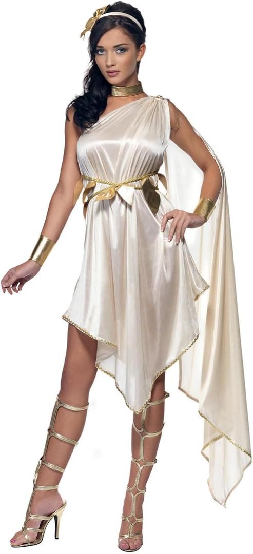 Smiffys Women Fever Goddess Costume (S - US Size 6-8, Cream)