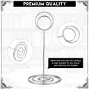 Teling 36 Pieces Table Number Holders 3 Size Place Card Holder Name Numbers Menu Memo Note Card Picture Photo Clip Stand Table Sign for Wedding Anniversary Party Display(Silver)