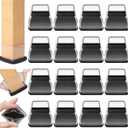 16PCS Furniture Sliders for Carpeted Floors, Extra Large Chair Leg Sliders for Carpet & Hardwood, Square Teflon Chair Glides Magic Super Sliders Covers Furniture Pads(Clear, Fit 1.5"-2")
